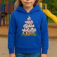Panda Xmas Tree Lighting Santa Panda Christmas Gift Kids Hoodie thumb 3