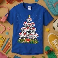 Panda Xmas Tree Lighting Santa Panda Christmas Gift Kids T-Shirt thumb 3