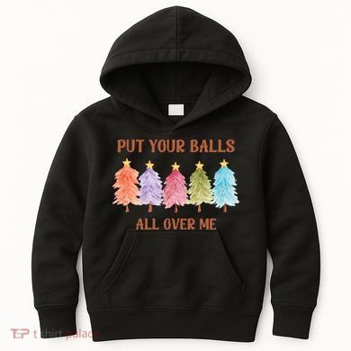 Put Your Balls All Over Me Funny Offensive Xmas Kids Hoodie