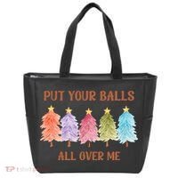 Put Your Balls All Over Me Funny Offensive Xmas Tote Bag thumb 0