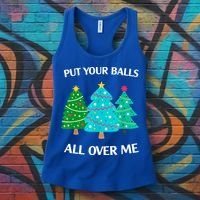 Put Your Balls All Over Me Christmas Tree Women's Tank Top thumb 3