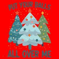 Put Your Balls All Over Me , Funny Christmas Santa Hat thumb 1