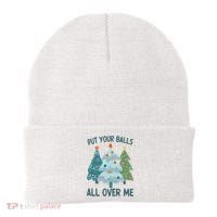 Put Your Balls All Over Me , Funny Christmas Beanie thumb 0