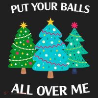 Put Your Balls All Over Me Funny Christmas Trees Xmas Beanie thumb 2