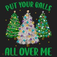 Put Your Balls All Over Me Funny Christmas Tree Holidays Gift Beanie thumb 2