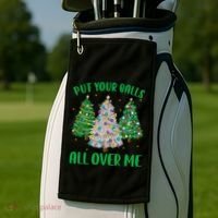 Put Your Balls All Over Me Funny Christmas Tree Holidays Gift Golf Towel thumb 2