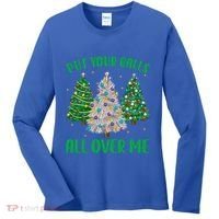 Put Your Balls All Over Me Funny Christmas Tree Holidays Gift Women's Long Sleeve Shirt thumb 0