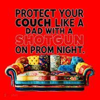 Protect Your Couch Like A Dad On Prom Night Funny Humor Meme Santa Hat thumb 1