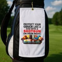 Protect Your Couch Like A Dad On Prom Night Funny Humor Meme Golf Towel thumb 2