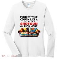 Protect Your Couch Like A Dad On Prom Night Funny Humor Meme Women's Long Sleeve Shirt thumb 0