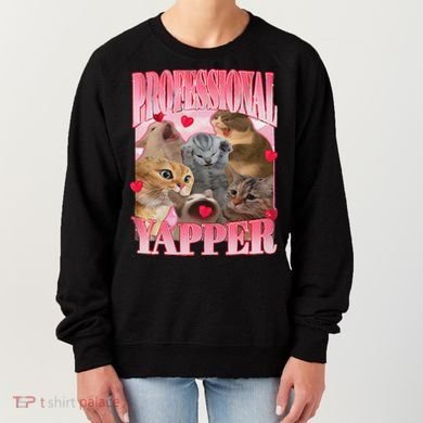 Professional Yapper Cat Funny Oddly Specific Dank Meme Women's Sweatshirt