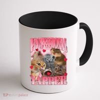 Professional Yapper Cat Funny Oddly Specific Dank Meme Coffee Mug thumb 1