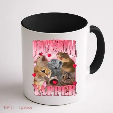 Professional Yapper Cat Funny Oddly Specific Dank Meme Coffee Mug back