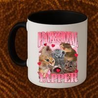 Professional Yapper Cat Funny Oddly Specific Dank Meme Coffee Mug thumb 2
