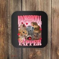 Professional Yapper Cat Funny Oddly Specific Dank Meme Coaster thumb 0