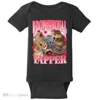 Professional Yapper Cat Funny Oddly Specific Dank Meme Baby Bodysuit thumb 0