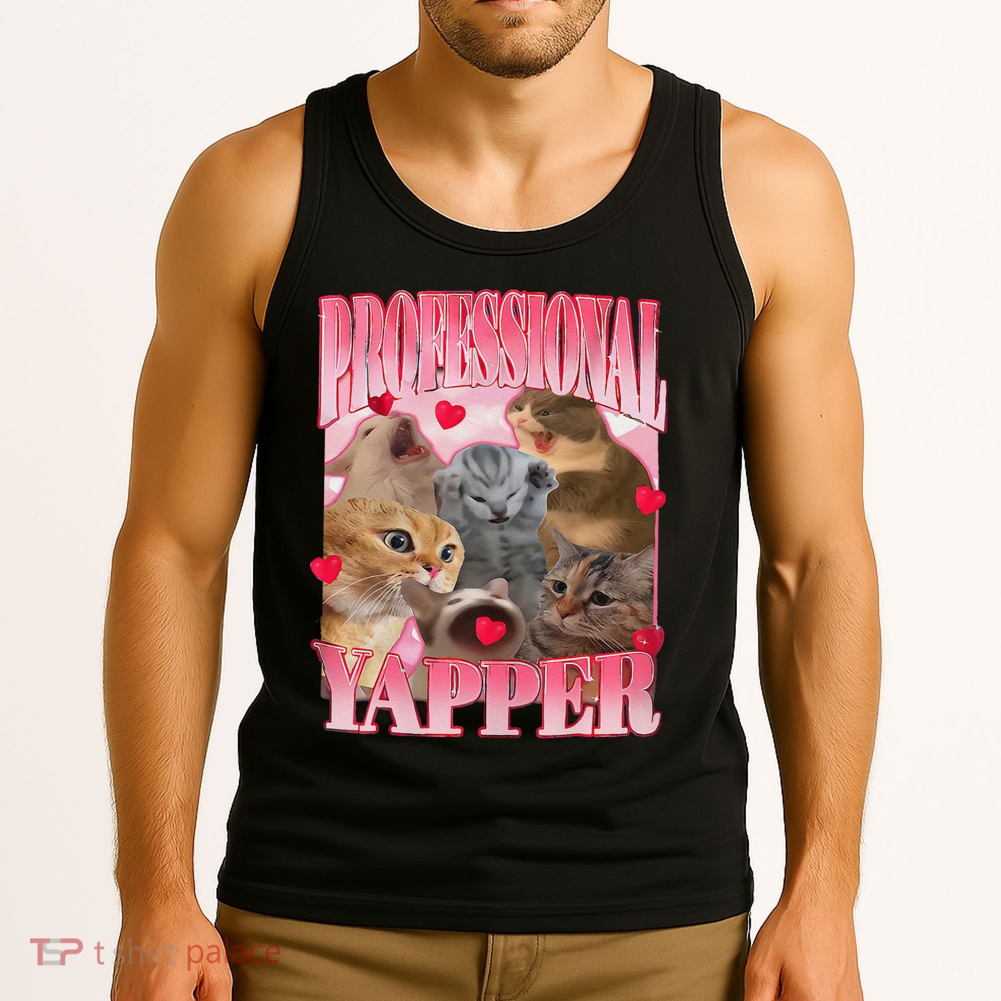 Professional Yapper Cat Funny Oddly Specific Dank Meme Tank Top
