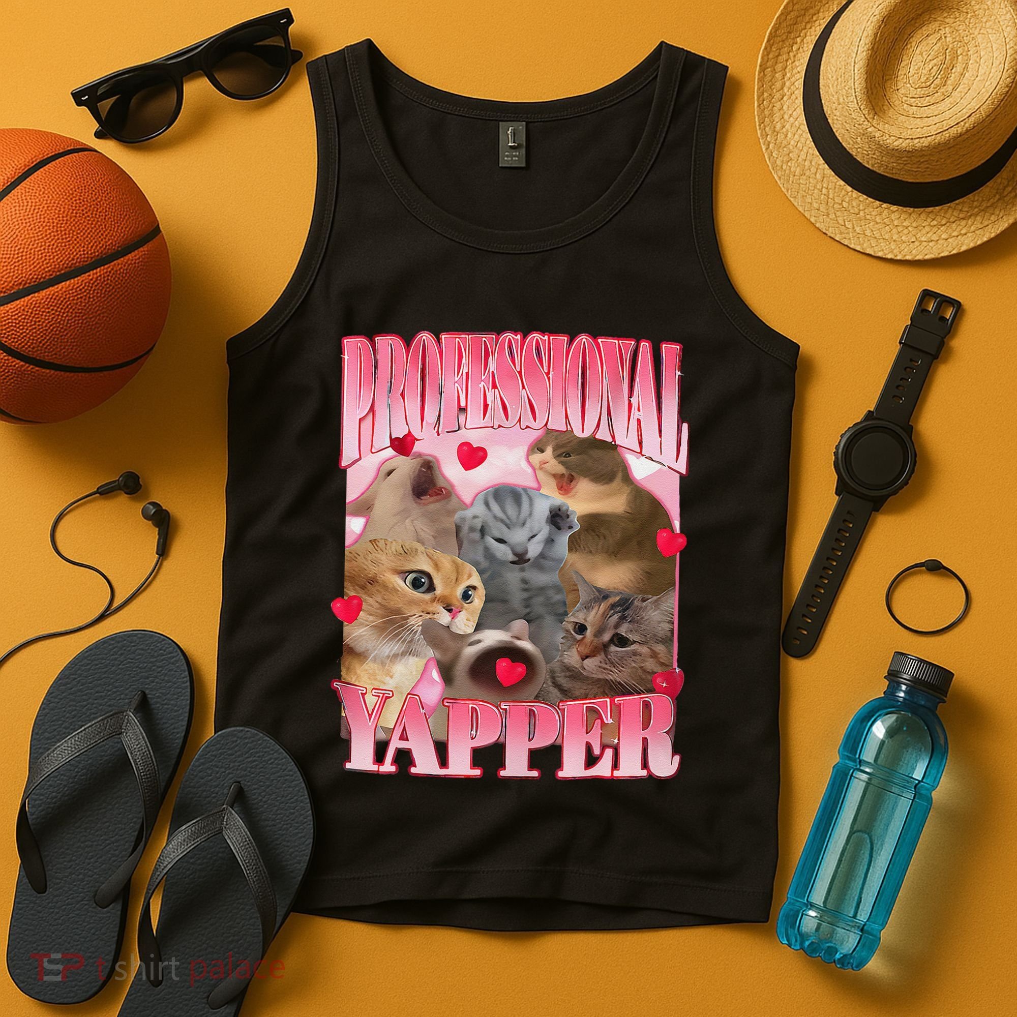 Professional Yapper Cat Funny Oddly Specific Dank Meme Tank Top