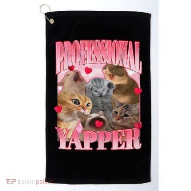 Professional Yapper Cat Funny Oddly Specific Dank Meme Golf Towel