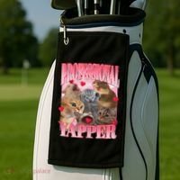 Professional Yapper Cat Funny Oddly Specific Dank Meme Golf Towel thumb 2