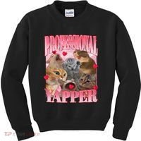 Professional Yapper Cat Funny Oddly Specific Dank Meme Kids Sweatshirt thumb 0