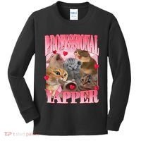 Professional Yapper Cat Funny Oddly Specific Dank Meme Kids Long Sleeve Shirt thumb 0