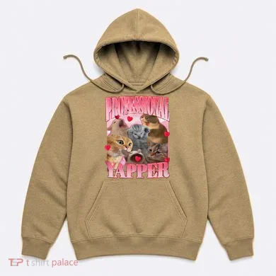 Professional Yapper Cat Funny Oddly Specific Dank Meme Hoodie