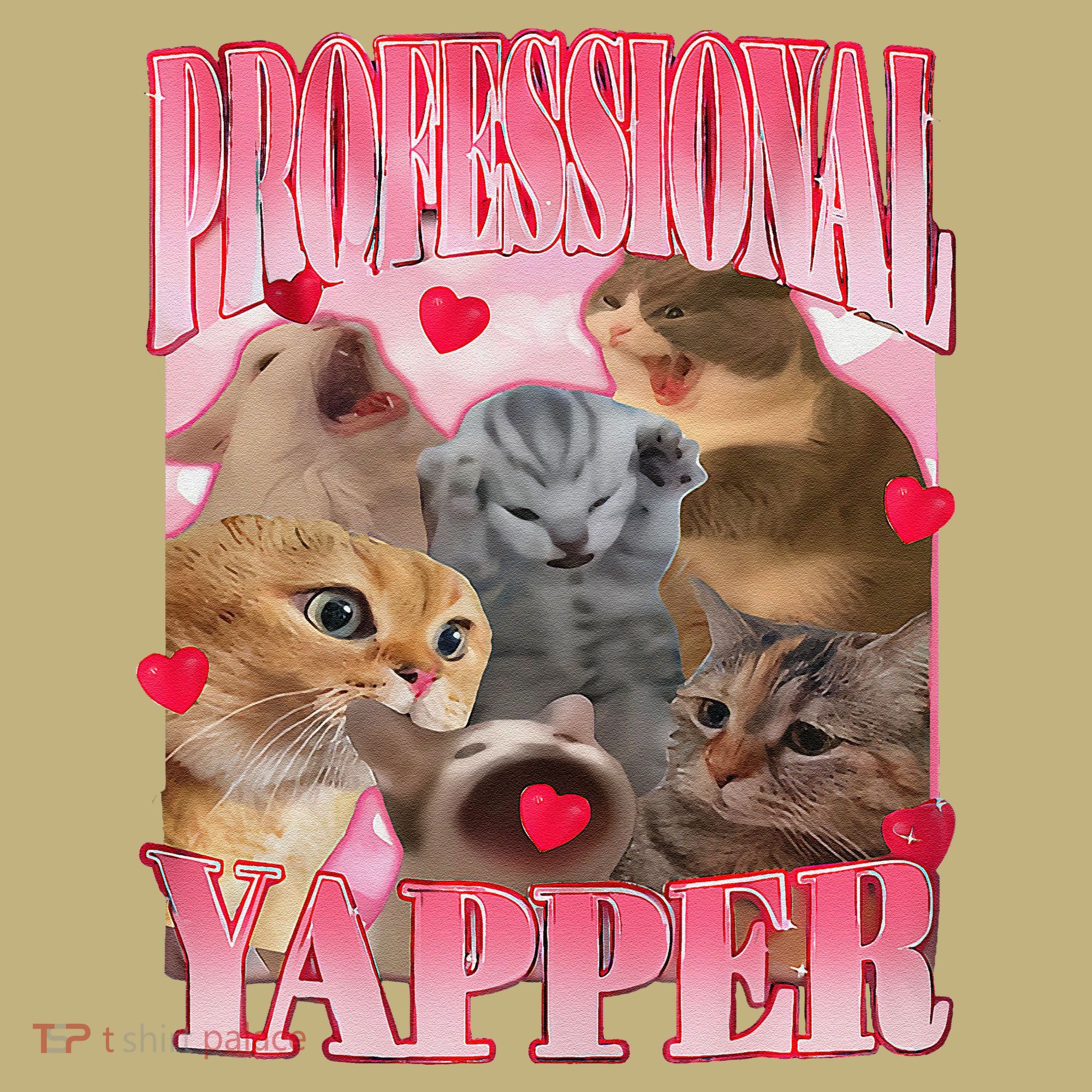 Professional Yapper Cat Funny Oddly Specific Dank Meme Long Sleeve Shirt