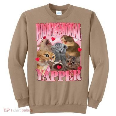 Professional Yapper Cat Funny Oddly Specific Dank Meme Sweatshirt