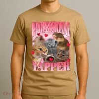 Professional Yapper Cat Funny Oddly Specific Dank Meme T-Shirt thumb 3