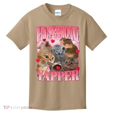Professional Yapper Cat Funny Oddly Specific Dank Meme Kids T-Shirt