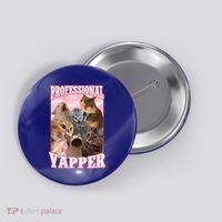 Professional Yapper Cat Meme Goofy Ahh Ironic Cat Button thumb 0