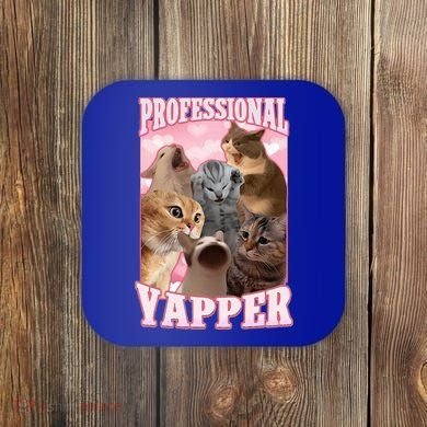 Professional Yapper Cat Meme Goofy Ahh Ironic Cat Coaster