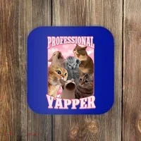 Professional Yapper Cat Meme Goofy Ahh Ironic Cat Coaster thumb 0