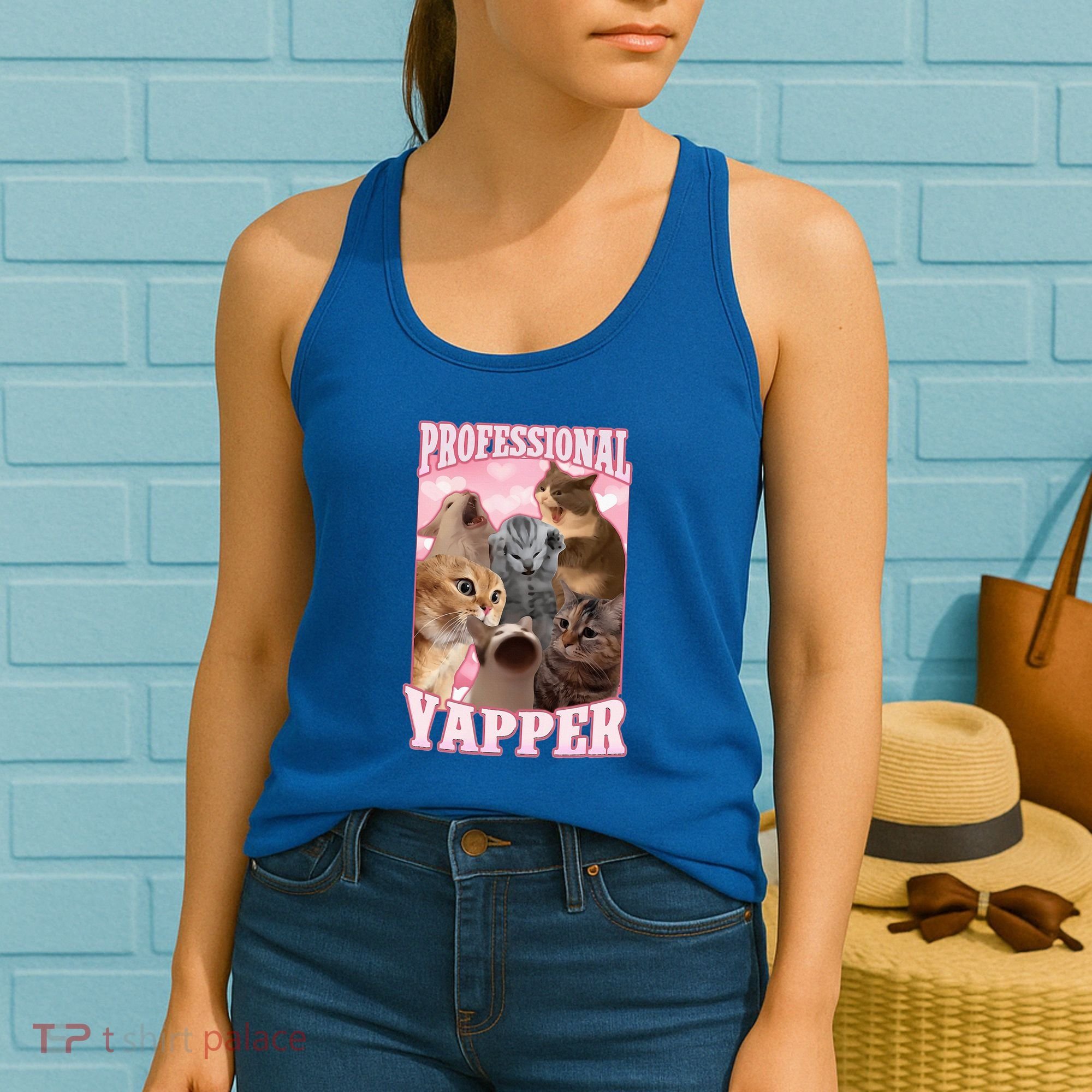 Professional Yapper Cat Meme Goofy Ahh Ironic Cat Women's Tank Top