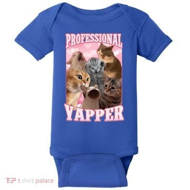 Professional Yapper Cat Meme Goofy Ahh Ironic Cat Baby Bodysuit