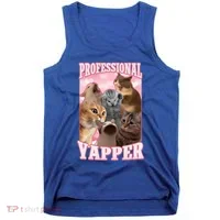 Professional Yapper Cat Meme Goofy Ahh Ironic Cat Tank Top thumb 0