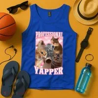 Professional Yapper Cat Meme Goofy Ahh Ironic Cat Tank Top thumb 4