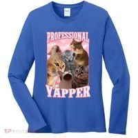 Professional Yapper Cat Meme Goofy Ahh Ironic Cat Women's Long Sleeve Shirt thumb 0