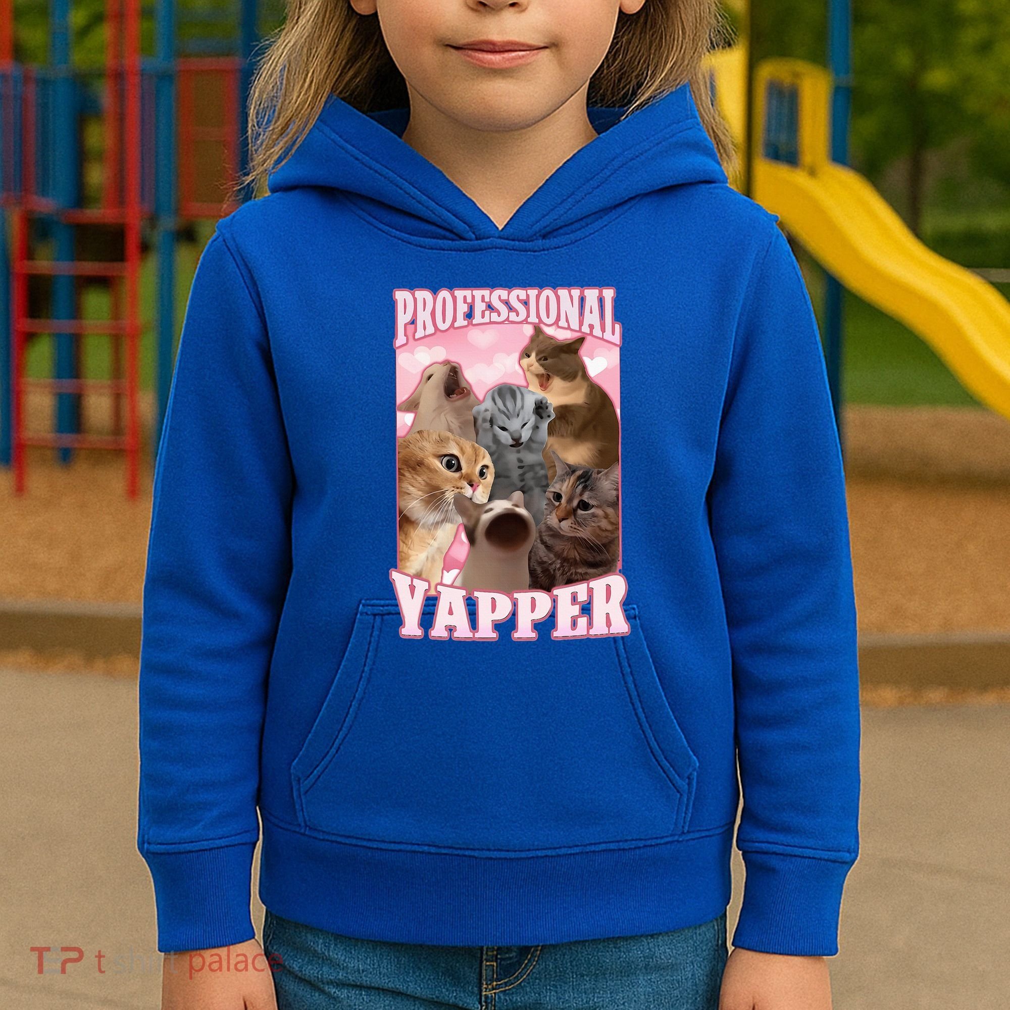 Professional Yapper Cat Meme Goofy Ahh Ironic Cat Kids Hoodie