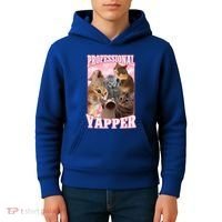 Professional Yapper Cat Meme Goofy Ahh Ironic Cat Kids Hoodie thumb 4