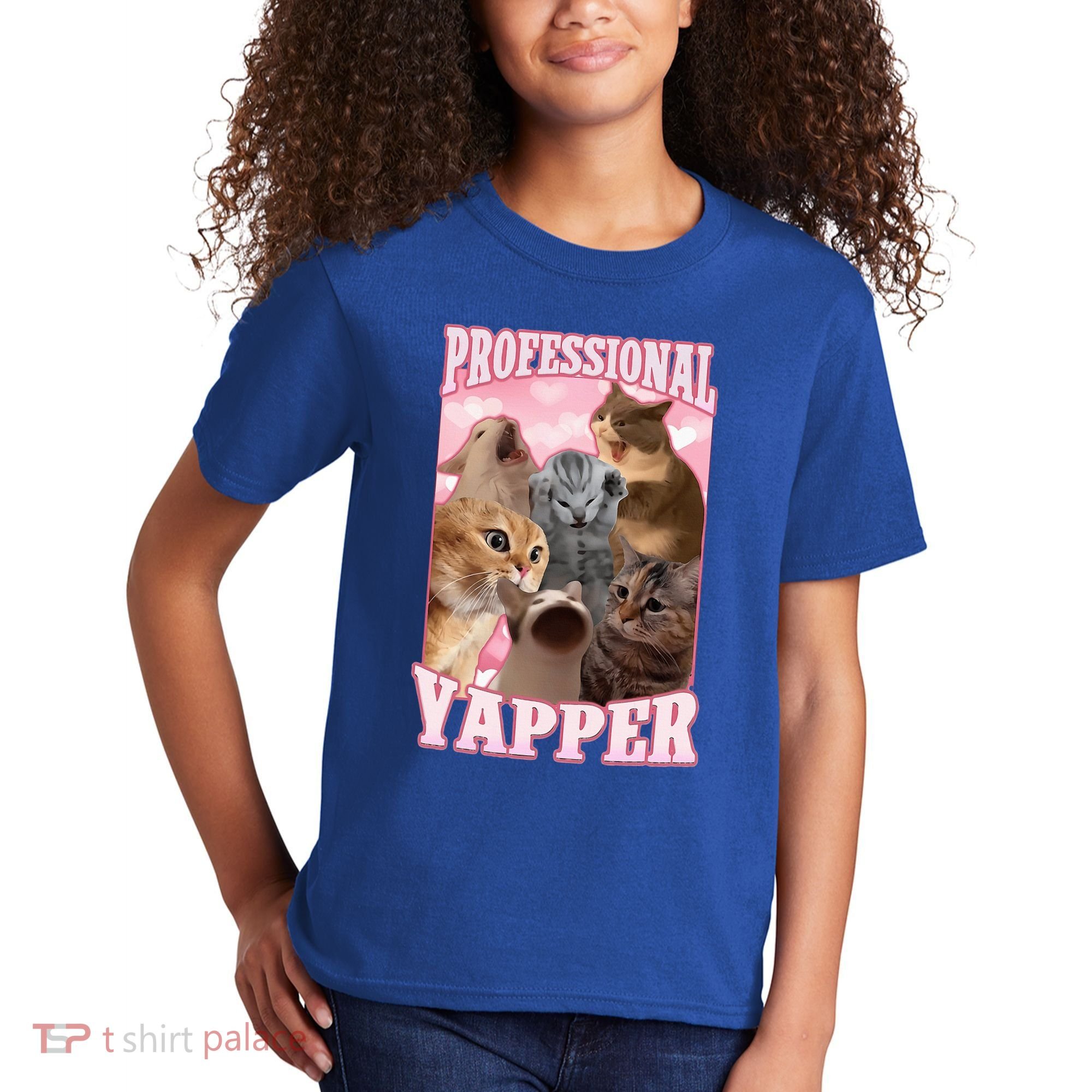 Professional Yapper Cat Meme Goofy Ahh Ironic Cat Kids T-Shirt