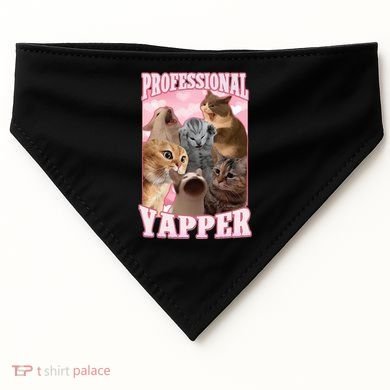 Professional Yapper Funny Cat Meme Goofy Ahh Ironic Cat USA-Made Doggie Bandana
