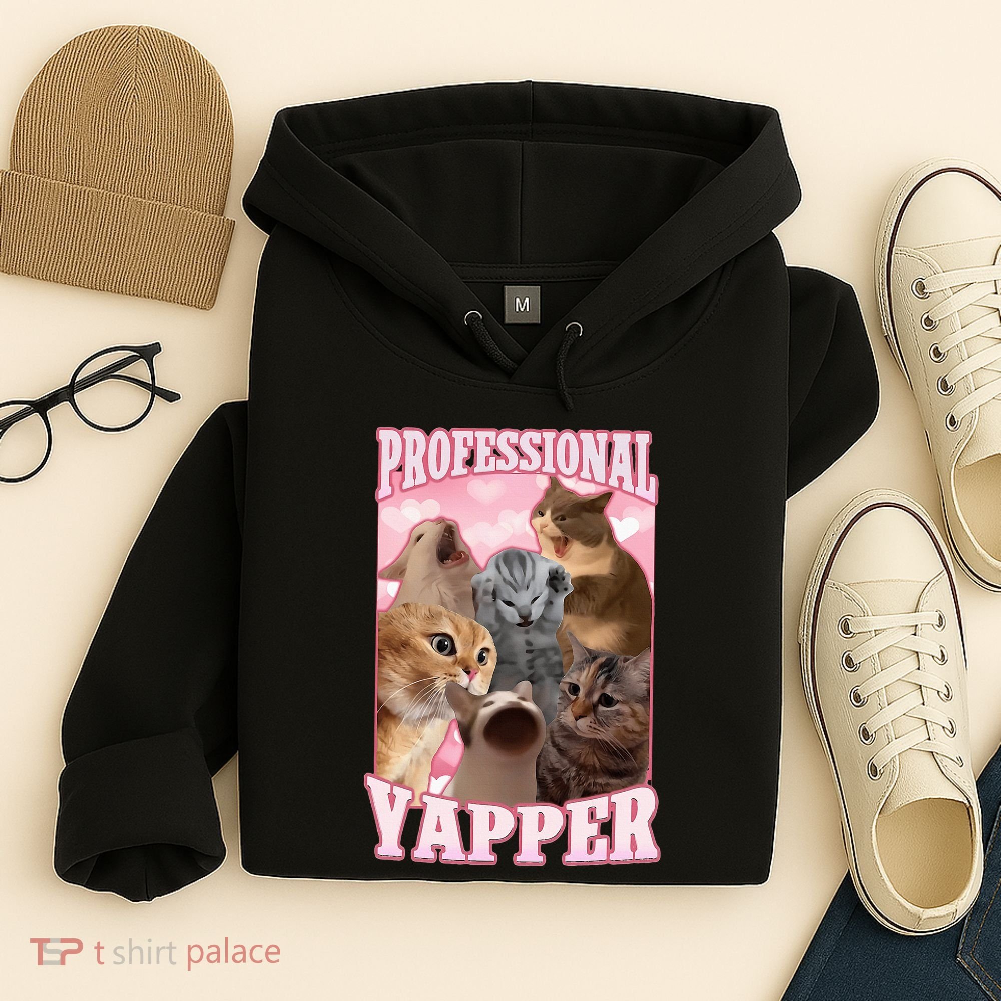 Professional Yapper Funny Cat Meme Goofy Ahh Ironic Cat Hoodie