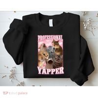 Professional Yapper Funny Cat Meme Goofy Ahh Ironic Cat Sweatshirt thumb 2