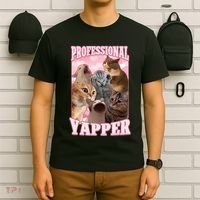 Professional Yapper Funny Cat Meme Goofy Ahh Ironic Cat T-Shirt thumb 6