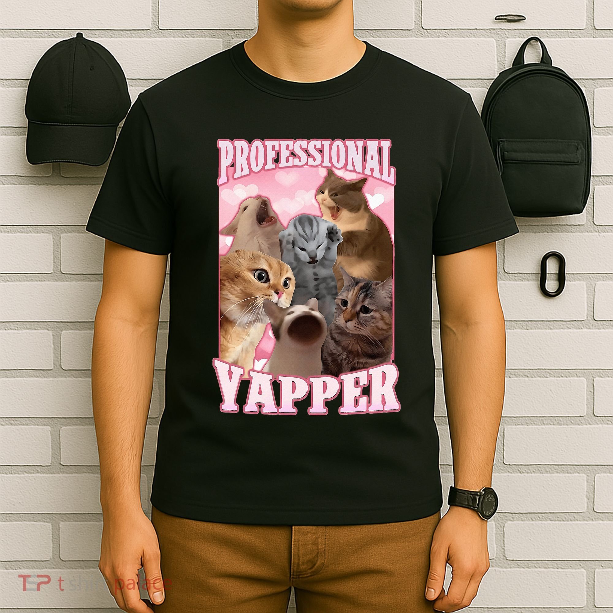 Professional Yapper Funny Cat Meme Goofy Ahh Ironic Cat T-Shirt