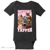 Professional Yapper Funny Cat Meme Goofy Ahh Ironic Cat Baby Bodysuit thumb 0