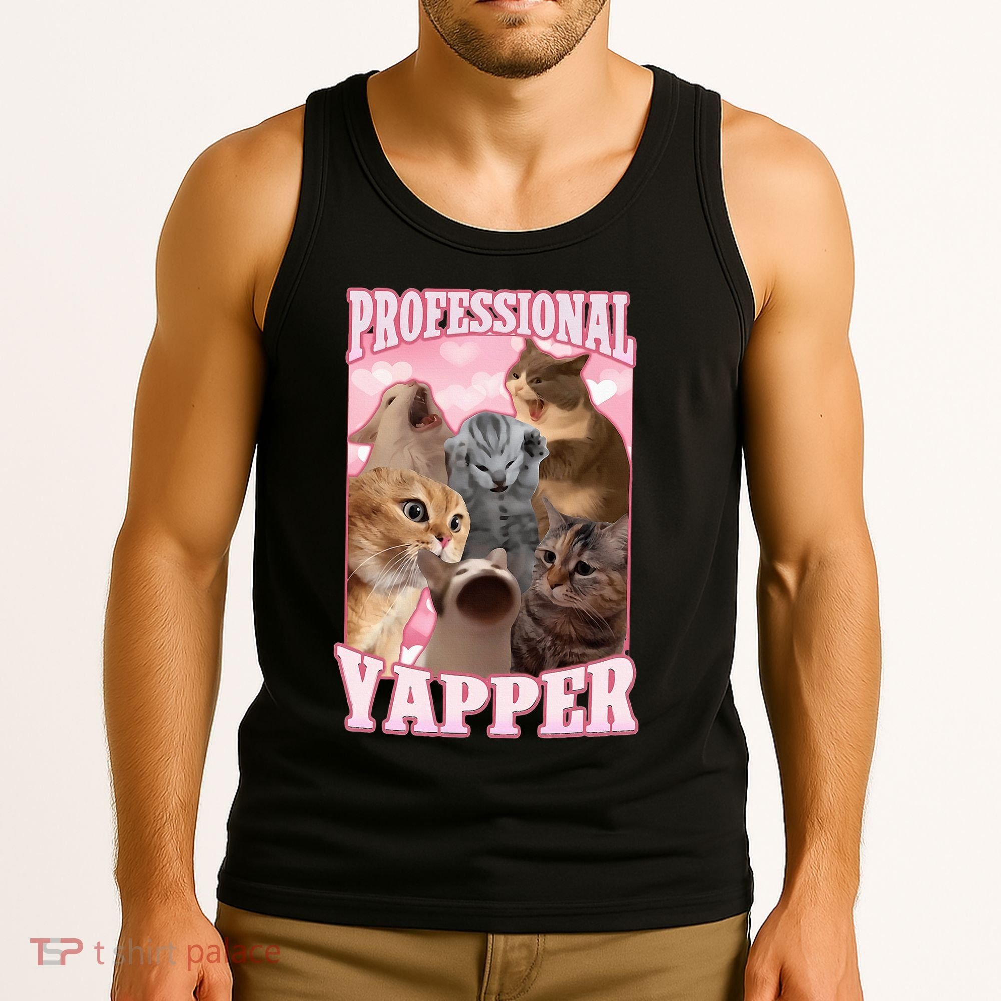 Professional Yapper Funny Cat Meme Goofy Ahh Ironic Cat Tank Top