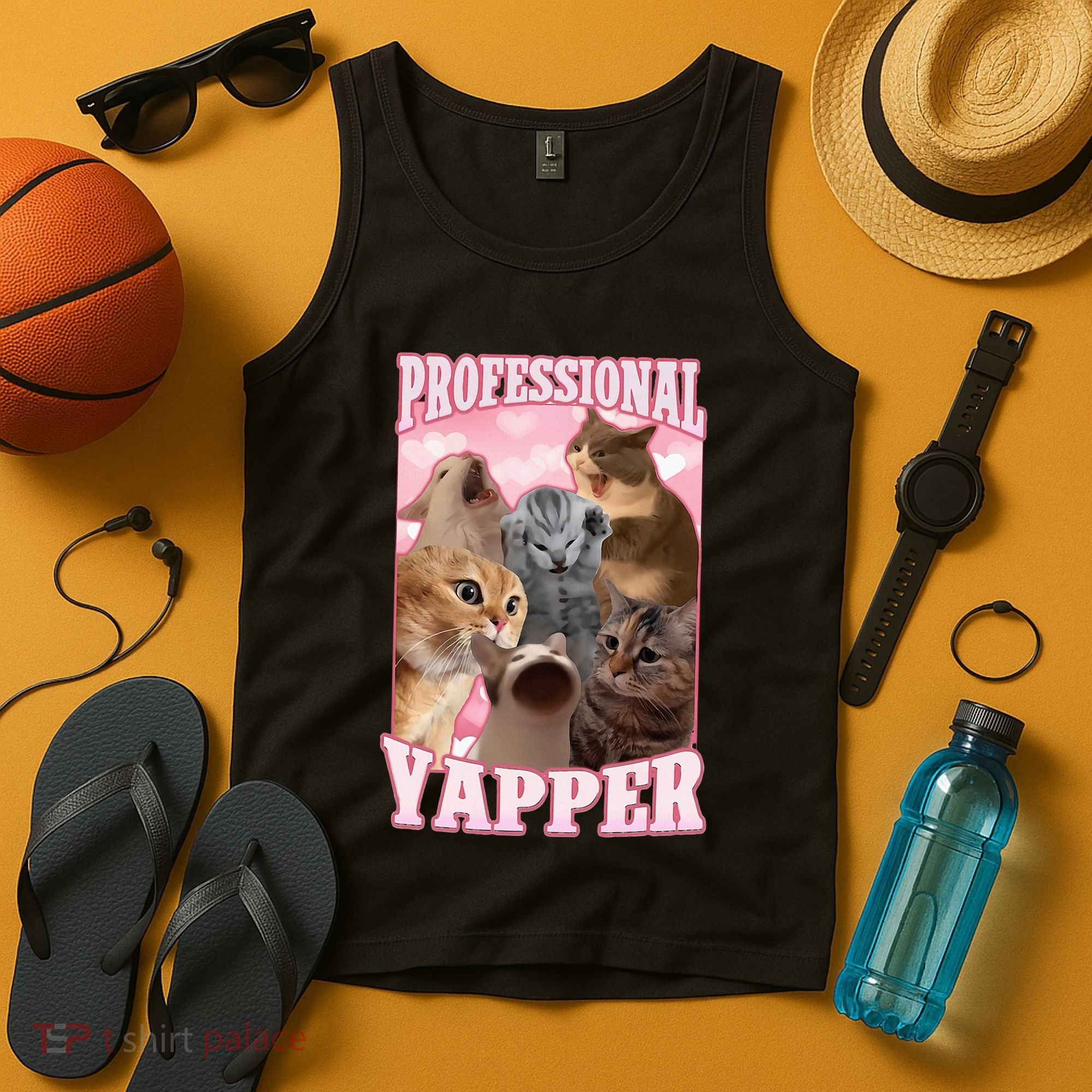 Professional Yapper Funny Cat Meme Goofy Ahh Ironic Cat Tank Top